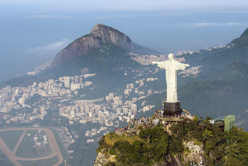 Christ the Redeemer Statue overlooking Rio de Janeiro in Brazil.